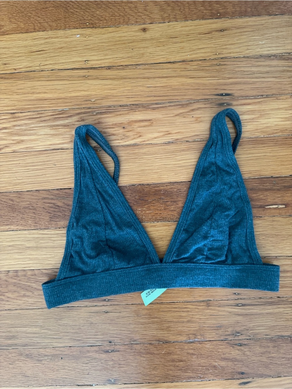 Urban Outfitters Teal Ribbed Triangle Bralette